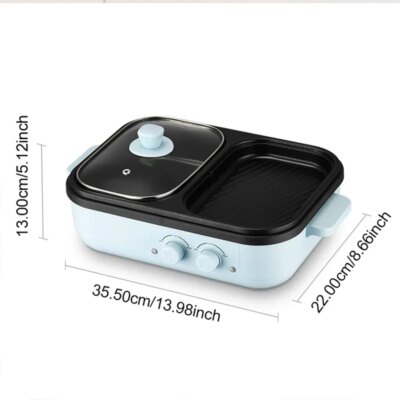 2-in-1 Multifunctional Electric Hot Pot & BBQ Grill Cooker - Household Non-Stick Multi-Cooker with Dual Voltage (110V/220V) - Image 6