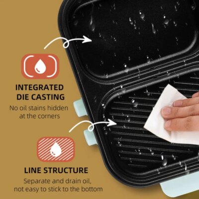 2-in-1 Multifunctional Electric Hot Pot & BBQ Grill Cooker - Household Non-Stick Multi-Cooker with Dual Voltage (110V/220V) - Image 5