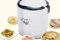Electric Mini Rice Cooker Portable MultiCooker Household Rice Cookers 12V 24V 220V Pot Cooking Machine Pans For Car Truck Home