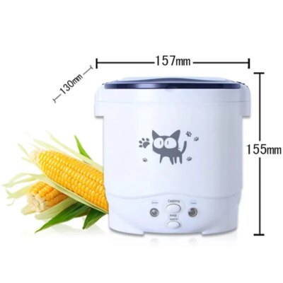 Electric Mini Rice Cooker Portable MultiCooker Household Rice Cookers 12V 24V 220V Pot Cooking Machine Pans For Car Truck Home - Image 5