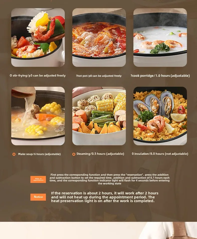Smart Electric Frying Pan Integrated Plug-In Cooker Multi-Functional Home Use Non-Stick Small Electric Boiler Smart Electric Frying Pan Integrated Plug-In Cooker Multi-Functional Home Use Non-Stick Small Electric Boiler
