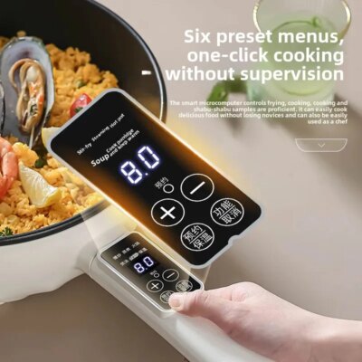 Smart Electric Frying Pan Integrated Plug-In Cooker Multi-Functional Home Use Non-Stick Small Electric Boiler - Image 2