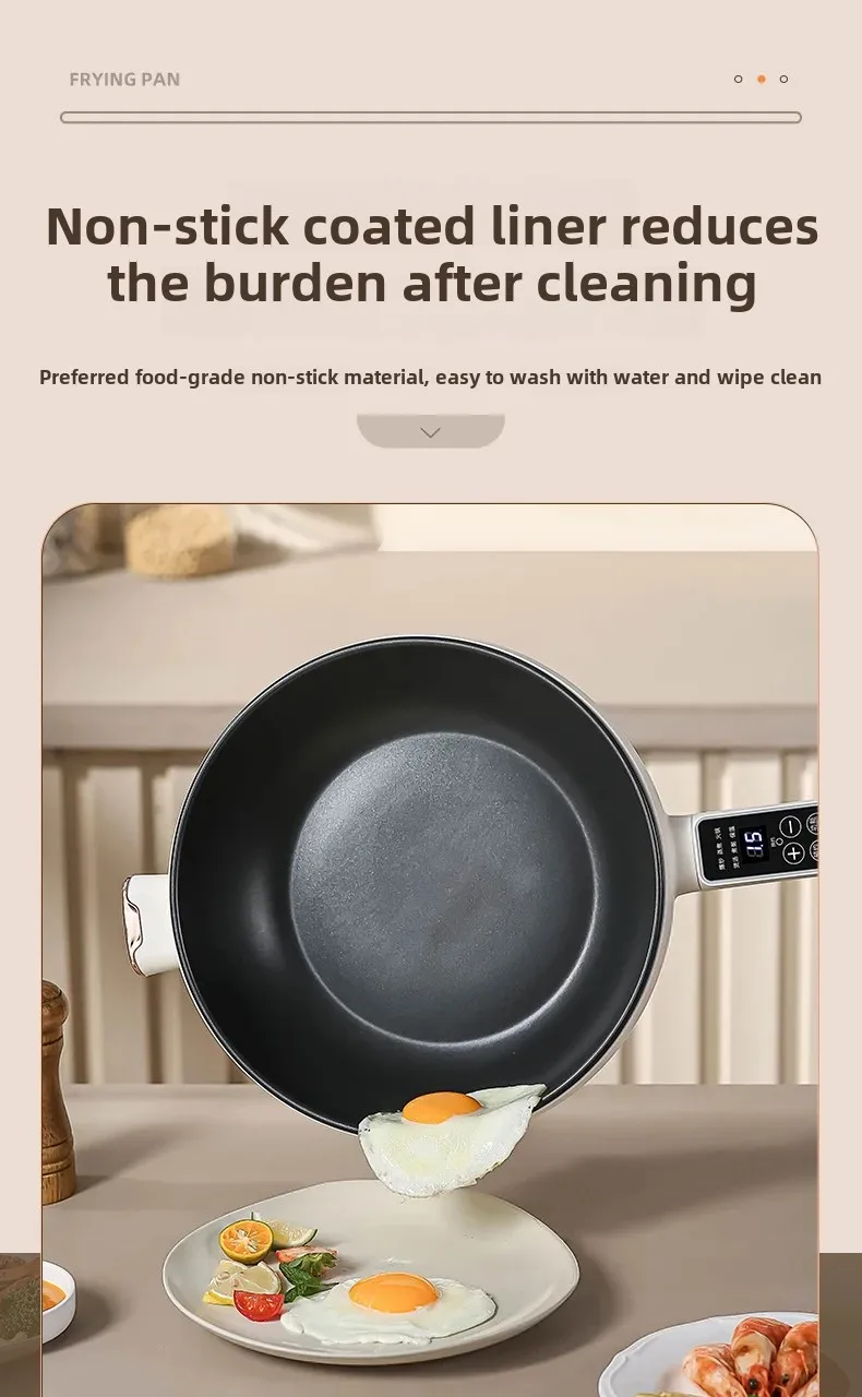 Smart Electric Frying Pan Integrated Plug-In Cooker Multi-Functional Home Use Non-Stick Small Electric Boiler Smart Electric Frying Pan Integrated Plug-In Cooker Multi-Functional Home Use Non-Stick Small Electric Boiler