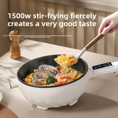 Smart Electric Frying Pan Integrated Plug-In Cooker Multi-Functional Home Use Non-Stick Small Electric Boiler