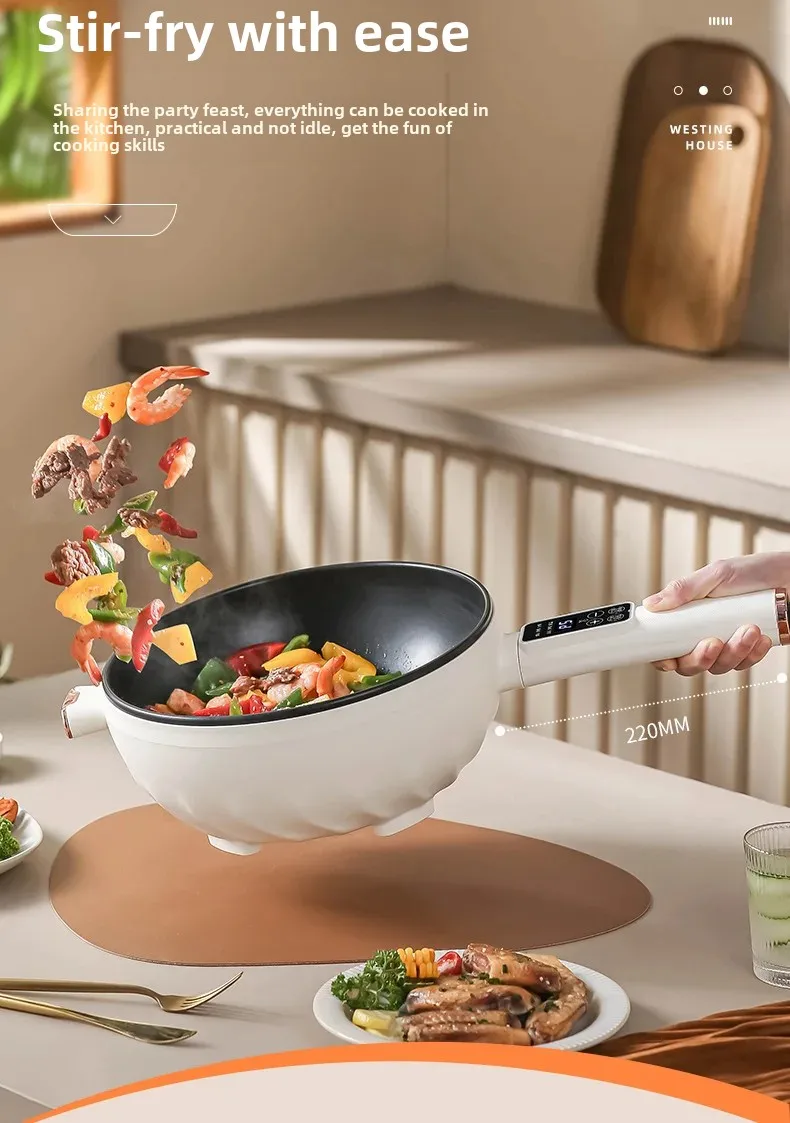 Smart Electric Frying Pan Integrated Plug-In Cooker Multi-Functional Home Use Non-Stick Small Electric Boiler Smart Electric Frying Pan Integrated Plug-In Cooker Multi-Functional Home Use Non-Stick Small Electric Boiler