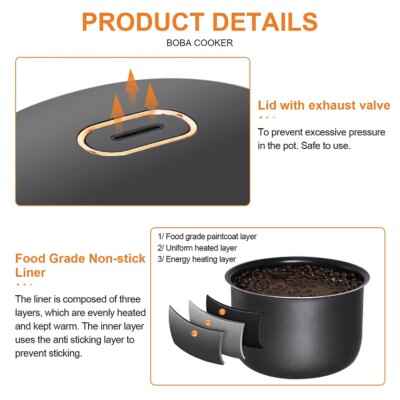ITOP Boba Pot Electric One Pot Multi-Purpose Automatic Pearl Non-Stick Pot Intelligent Temperature Control Bubble Tapioca Cooker - Image 5