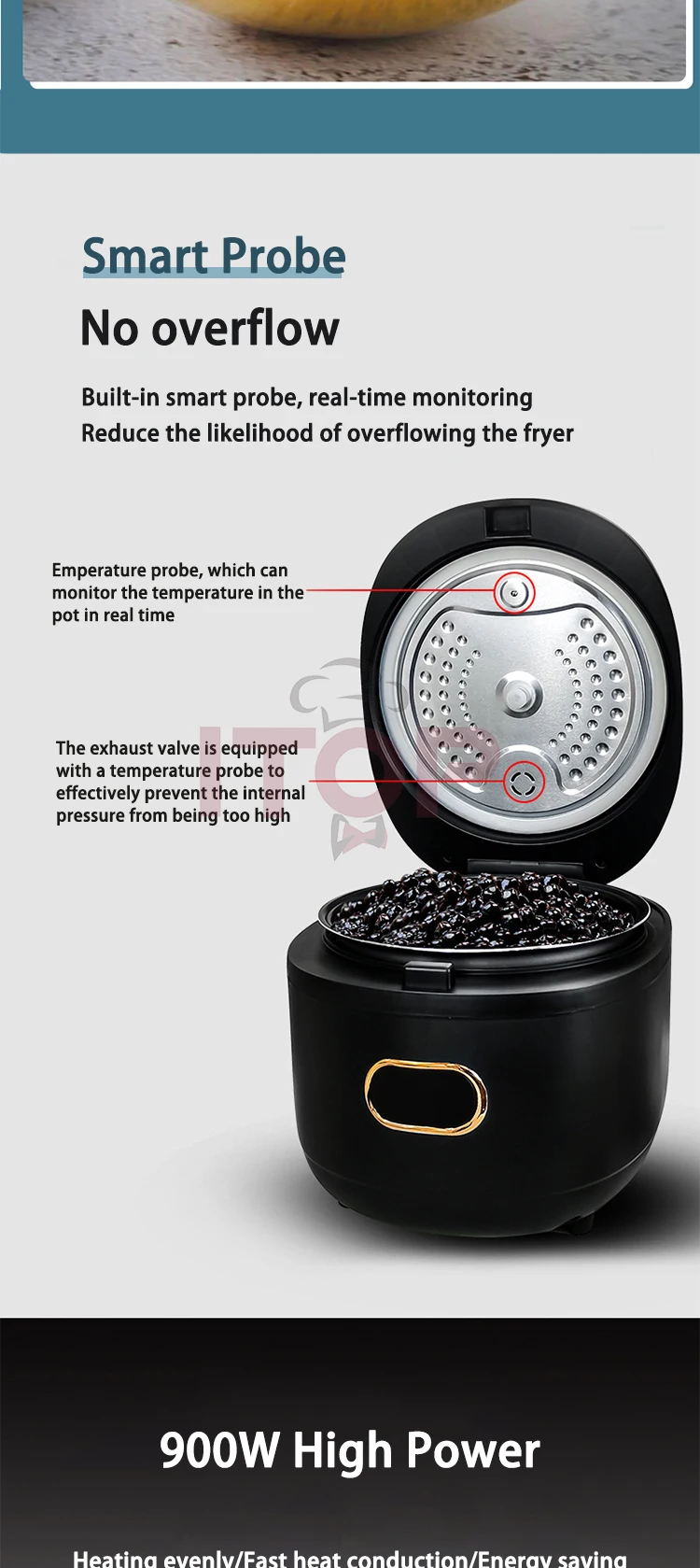 ITOP Boba Pot Electric One Pot Multi-Purpose Automatic Pearl Non-Stick Pot Intelligent Temperature Control Bubble Tapioca Cooker