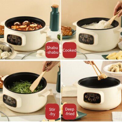110v intelligent electric Cooking pot Travel electric frying pan Multifunctional electric hot pot portable rice cooker - Image 4