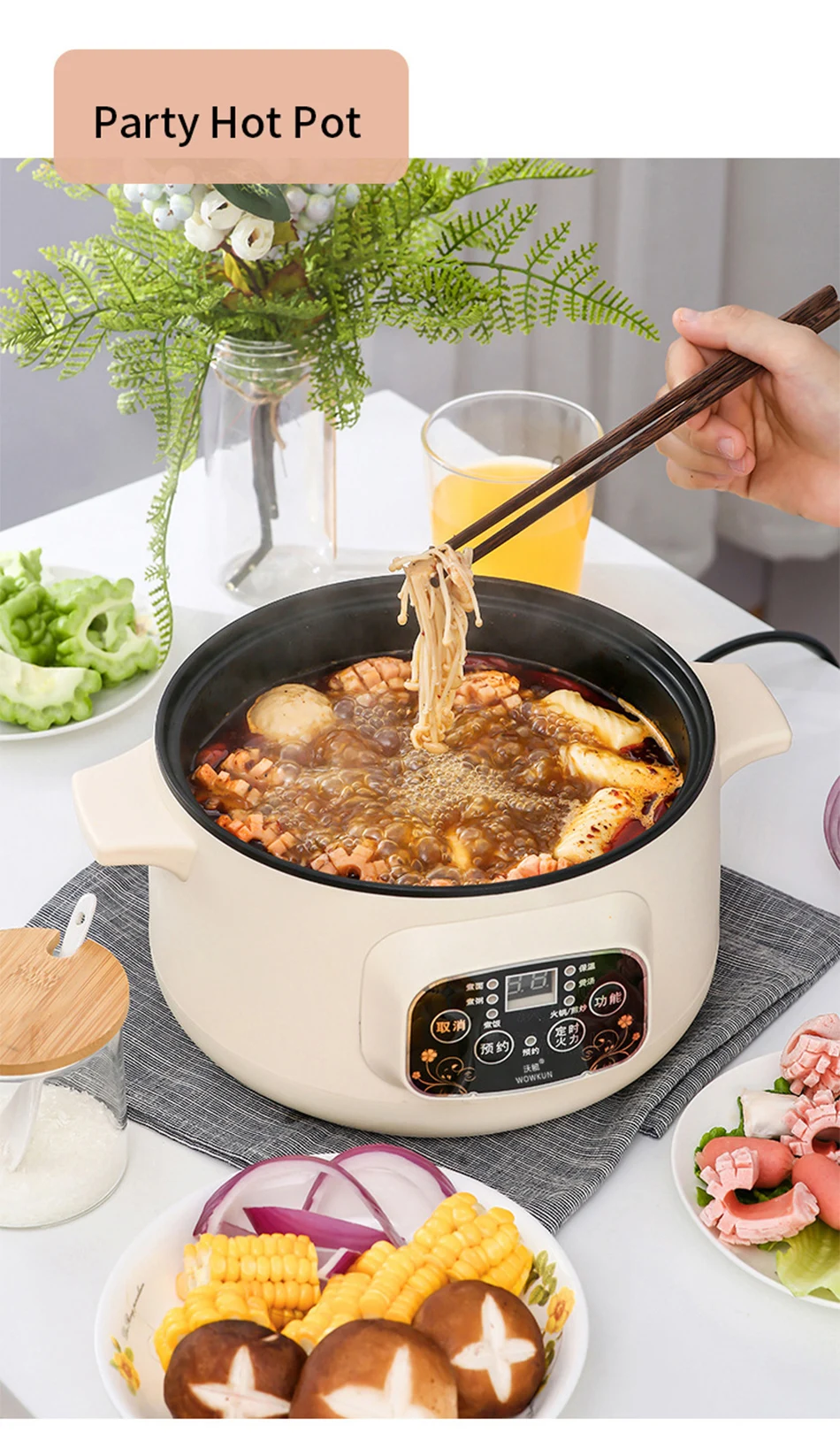 110v intelligent electric Cooking pot Travel electric frying pan Multifunctional electric hot pot portable rice cooker