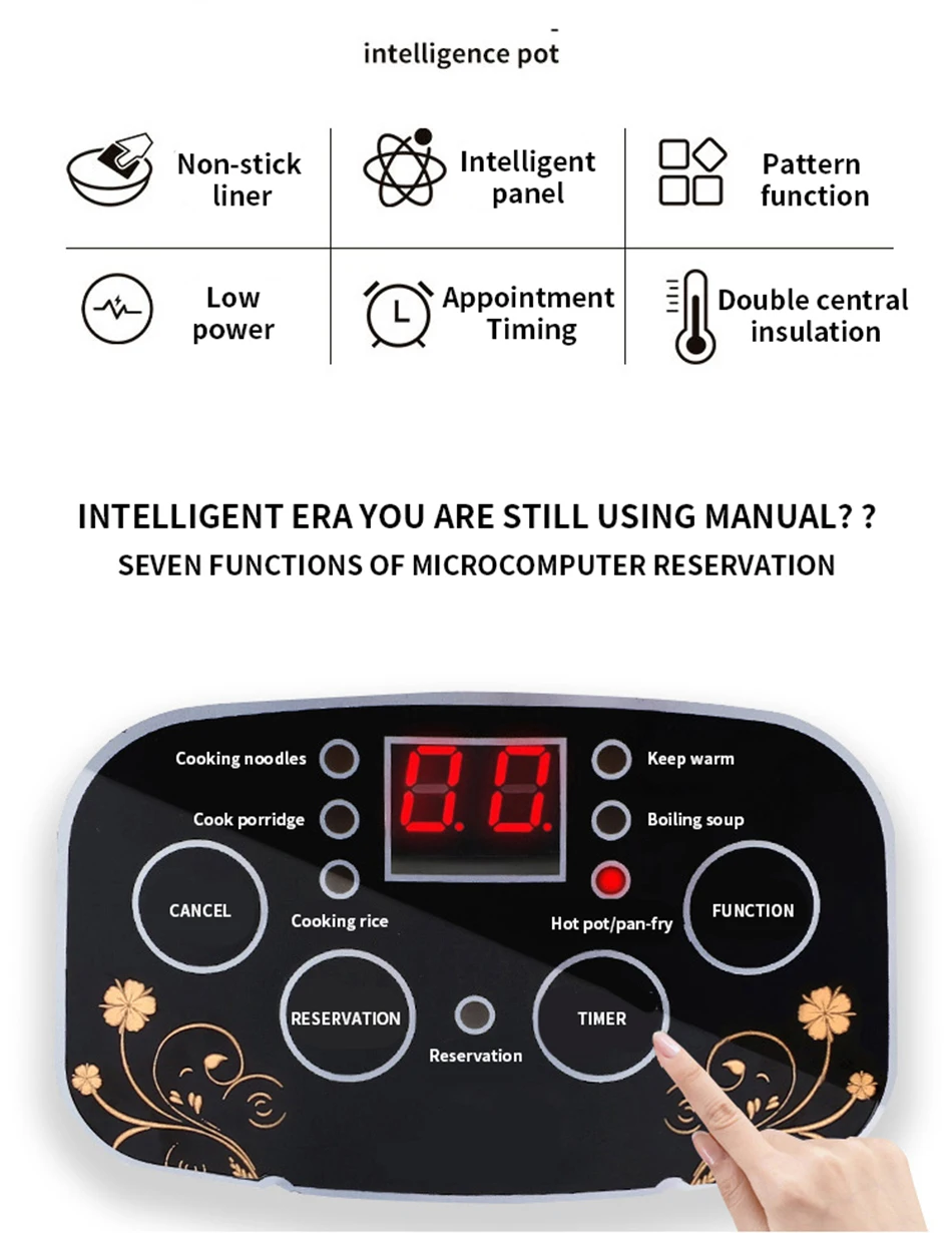110v intelligent electric Cooking pot Travel electric frying pan Multifunctional electric hot pot portable rice cooker