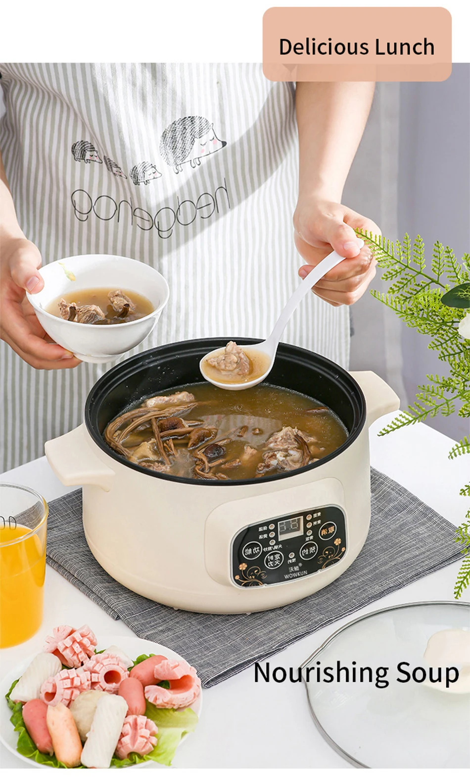 110v intelligent electric Cooking pot Travel electric frying pan Multifunctional electric hot pot portable rice cooker