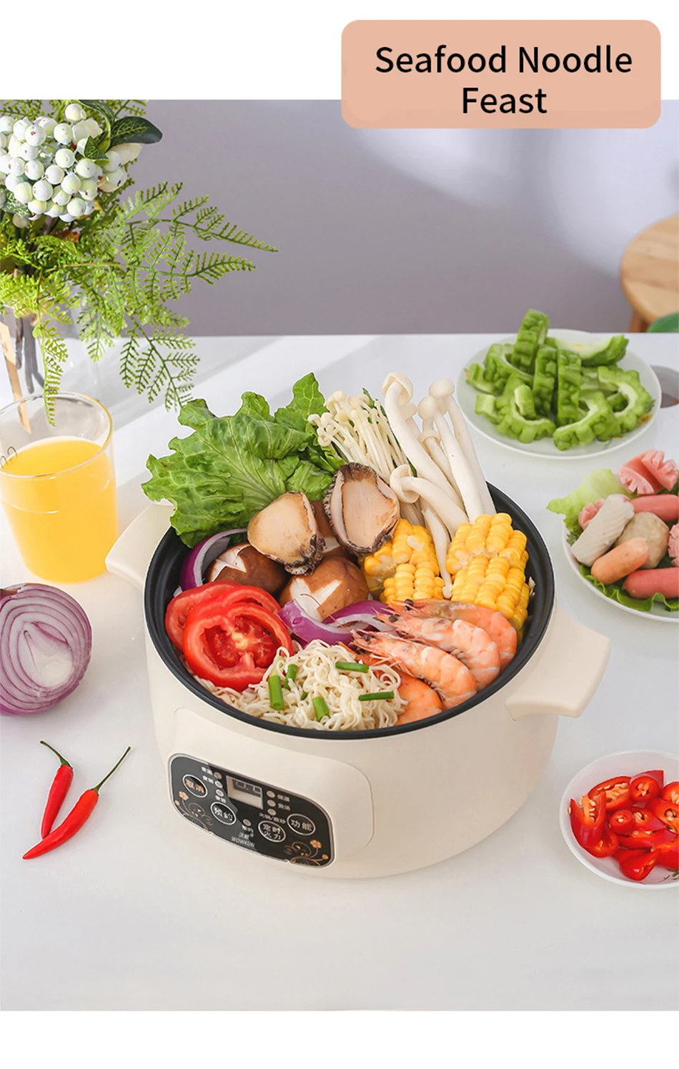 110v intelligent electric Cooking pot Travel electric frying pan Multifunctional electric hot pot portable rice cooker