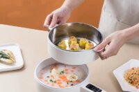 600W Household Electric Cooker Dormitory Low Power Breakfast Machine Multi-function Pot Non-stick Frying Pan Warming Pan 1.6L