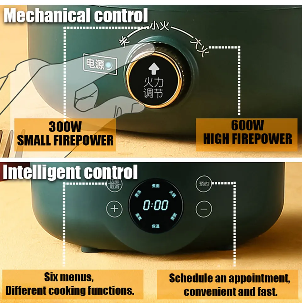 1.8L Multi-Function Electric Cooker Household Split Small Pot Stir Fry Cooker Hot Pot Noodles Fried Egg Steak Frying Pan 220V 1.8L Multi-Function Electric Cooker Household Split Small Pot Stir Fry Cooker Hot Pot Noodles Fried Egg Steak Frying Pan 220V