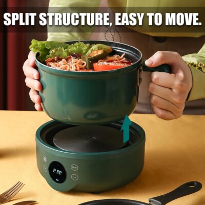 1.8L Multi-Function Electric Cooker Household Split Small Pot Stir Fry Cooker Hot Pot Noodles Fried Egg Steak Frying Pan 220V - Image 2