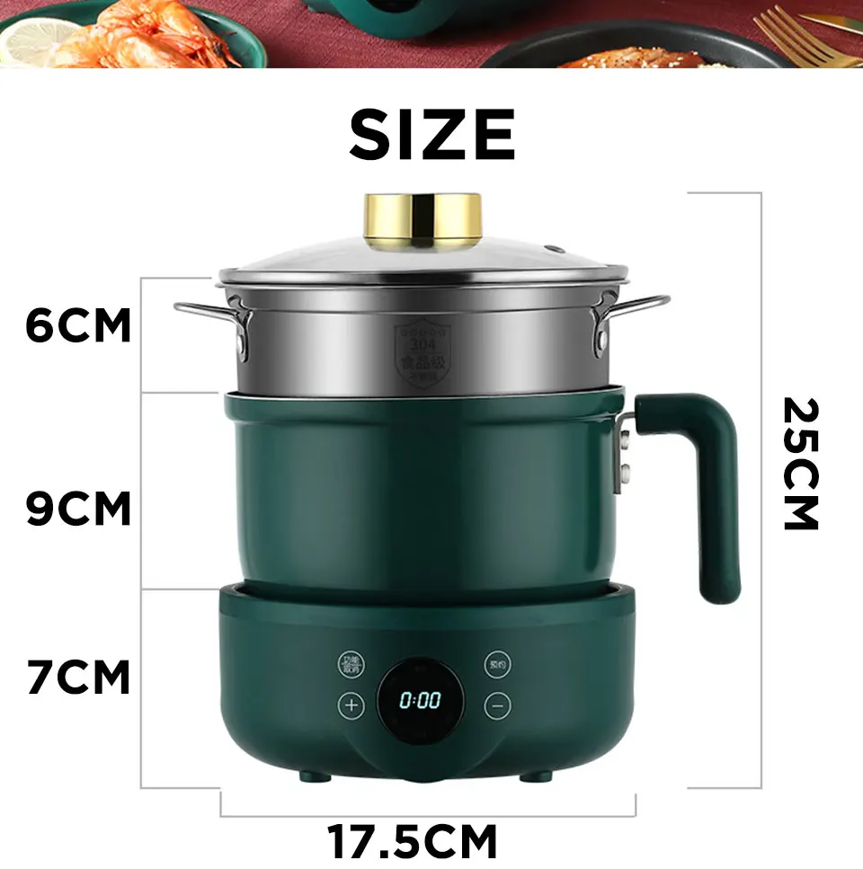 1.8L Multi-Function Electric Cooker Household Split Small Pot Stir Fry Cooker Hot Pot Noodles Fried Egg Steak Frying Pan 220V 1.8L Multi-Function Electric Cooker Household Split Small Pot Stir Fry Cooker Hot Pot Noodles Fried Egg Steak Frying Pan 220V