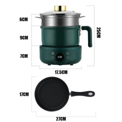 1.8L Multi-Function Electric Cooker Household Split Small Pot Stir Fry Cooker Hot Pot Noodles Fried Egg Steak Frying Pan 220V - Image 6