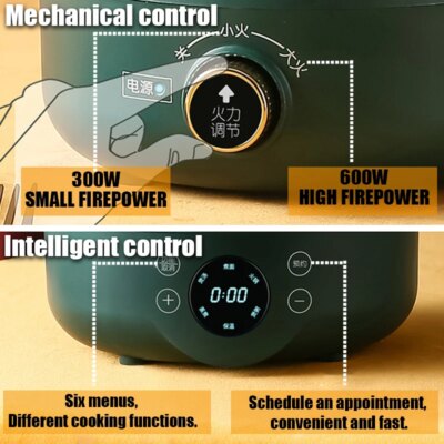 1.8L Multi-Function Electric Cooker Household Split Small Pot Stir Fry Cooker Hot Pot Noodles Fried Egg Steak Frying Pan 220V - Image 5