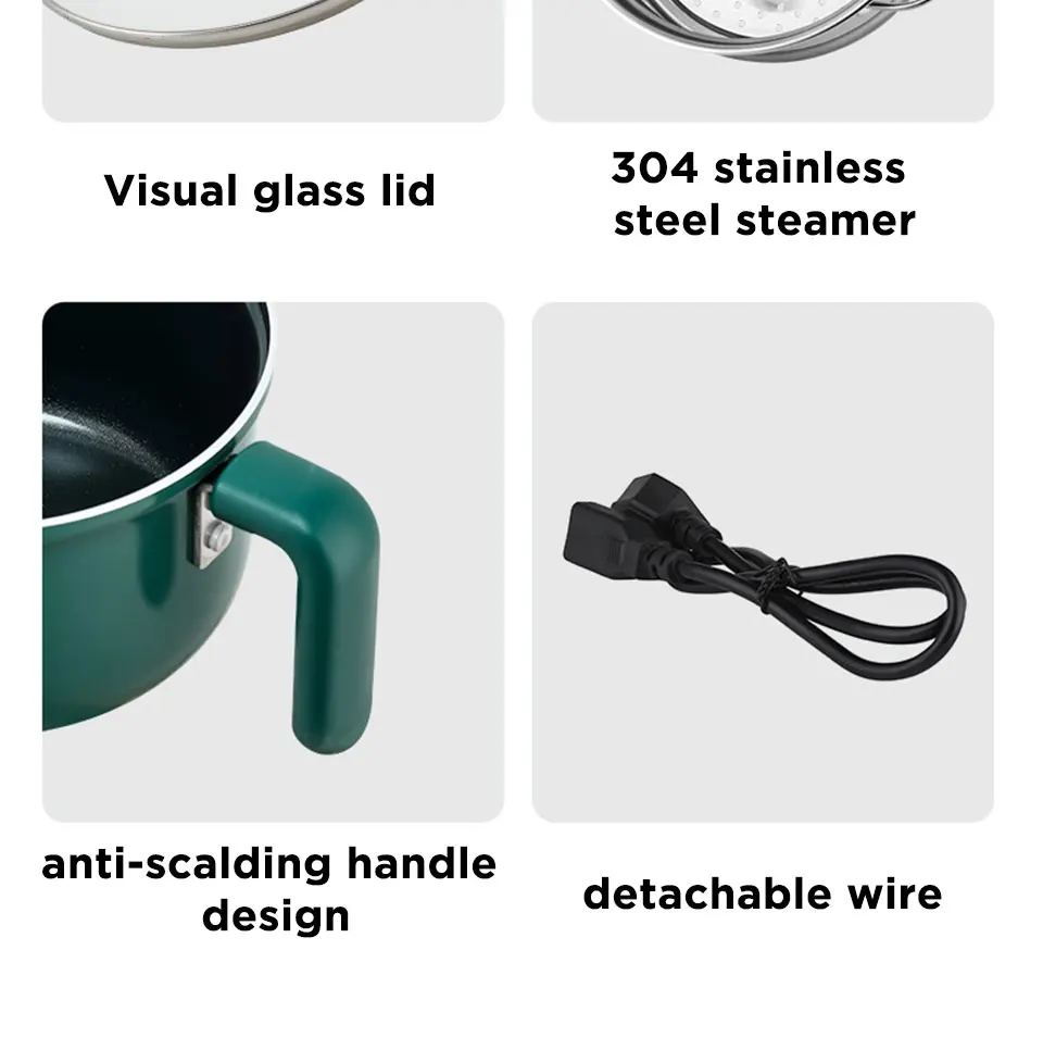 1.8L Multi-Function Electric Cooker Household Split Small Pot Stir Fry Cooker Hot Pot Noodles Fried Egg Steak Frying Pan 220V 1.8L Multi-Function Electric Cooker Household Split Small Pot Stir Fry Cooker Hot Pot Noodles Fried Egg Steak Frying Pan 220V