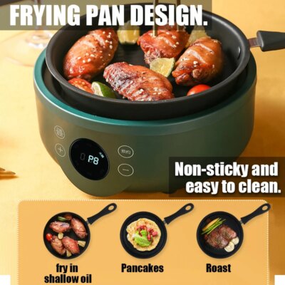 1.8L Multi-Function Electric Cooker Household Split Small Pot Stir Fry Cooker Hot Pot Noodles Fried Egg Steak Frying Pan 220V - Image 3