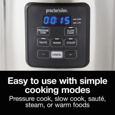 3 Quart Simplicity Pressure Cooker Multi-Cooker Slow Cooker Steamer Sauté Rice Cooker True Slow Technology 34503 - Image 3