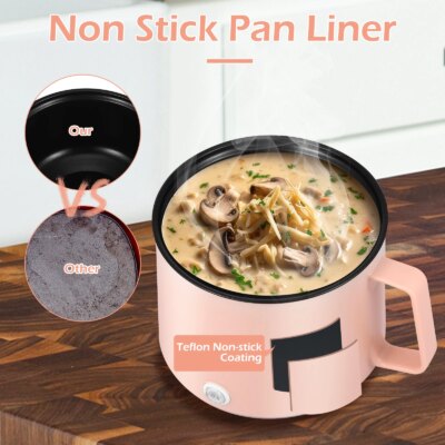 Mini Electric Cooker Non-stick Cooking 1-2 People Household Electric Cooking Machine Multifunction for Noodles Porridge Soup - Image 3