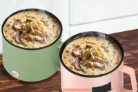 Mini Electric Cooker Non-stick Cooking 1-2 People Household Electric Cooking Machine Multifunction for Noodles Porridge Soup