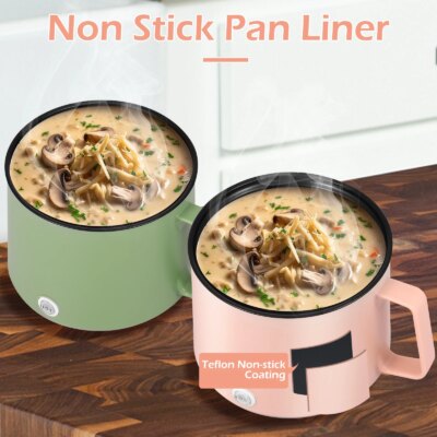 Mini Electric Cooker Non-stick Cooking 1-2 People Household Electric Cooking Machine Multifunction for Noodles Porridge Soup
