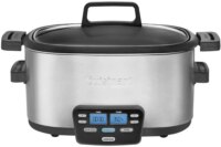 3-In-1 Cook Central 6-Quart Multi-Cooker: Slow Cooker, Multicooker, Brown/Saute, Steamer Cooking Pots Silver