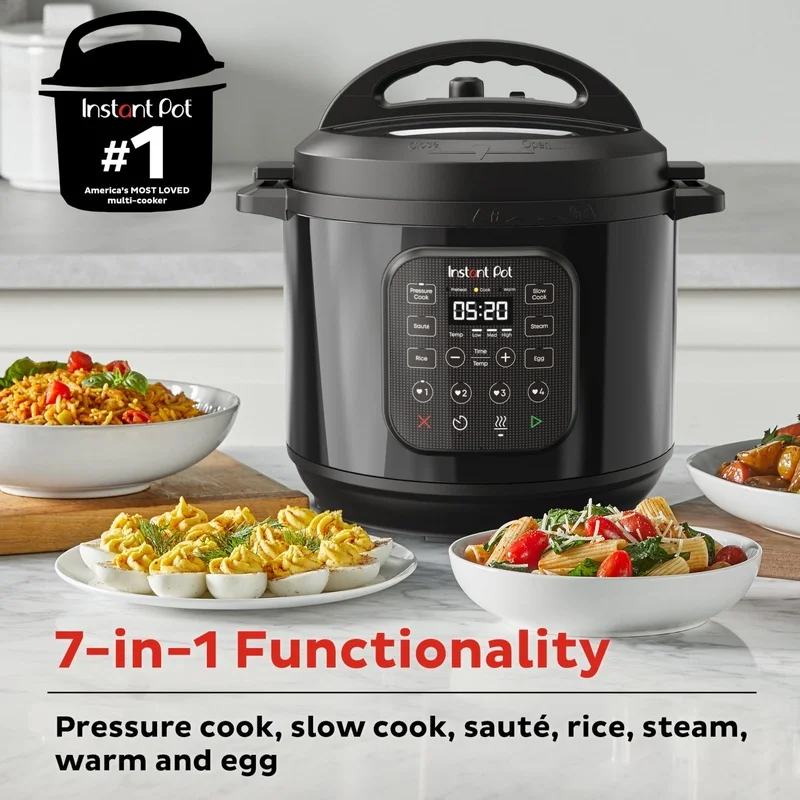 8qt Pressure Cooker Multi-Cooker 7-in-1 Cooking Functions Non-Stick Ceramic Pot Dishwasher Safe Easy Clean Batch Cooking Family 8qt Pressure Cooker Multi-Cooker 7-in-1 Cooking Functions Non-Stick Ceramic Pot Dishwasher Safe Easy Clean Batch Cooking Family
