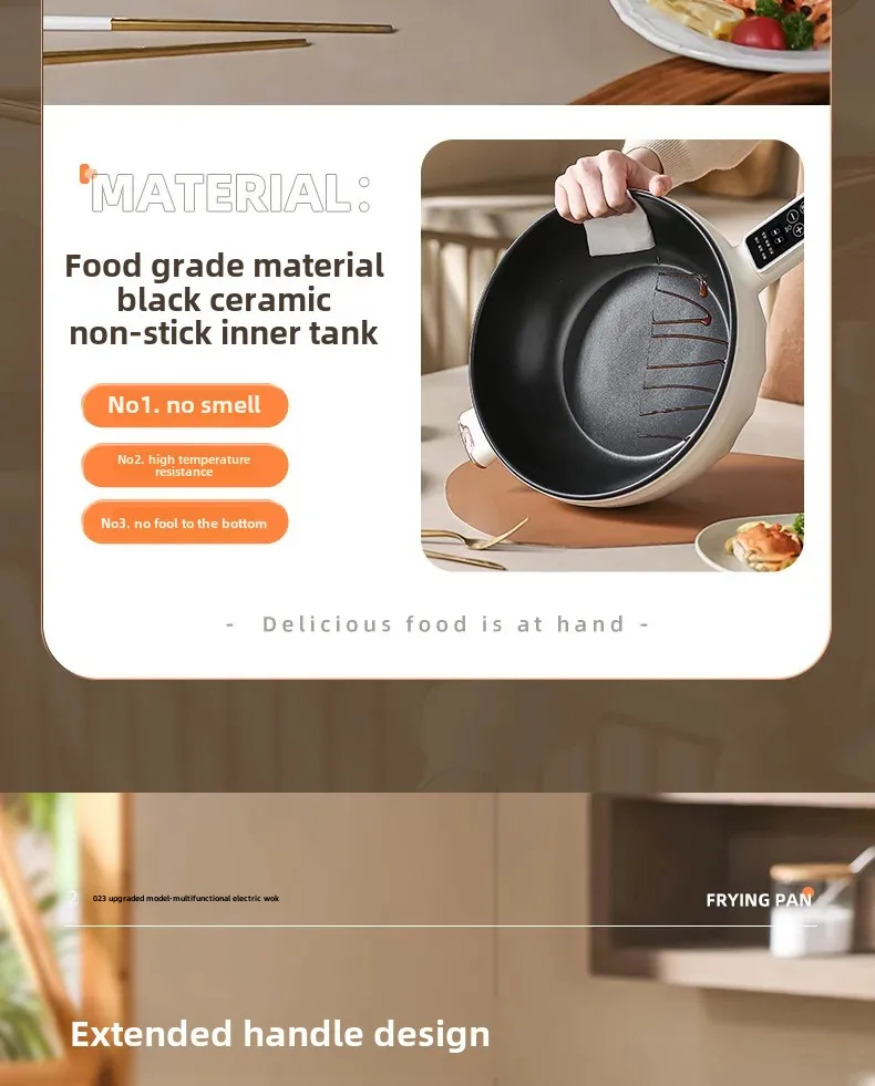 Large Capacity Multi-Functional Electrical Wok Cooker Stainless Steel Integrated Electrical Heating Pot Direct Manufacturer Sale Large Capacity Multi-Functional Electrical Wok Cooker Stainless Steel Integrated Electrical Heating Pot Direct Manufacturer Sale