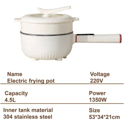 4.5L Smart Electric Cooker Home Non-stick Fry Pan Multifunction Pot Large Capacity Electric Hot Pot Kitchen Appliance 220V - Image 6