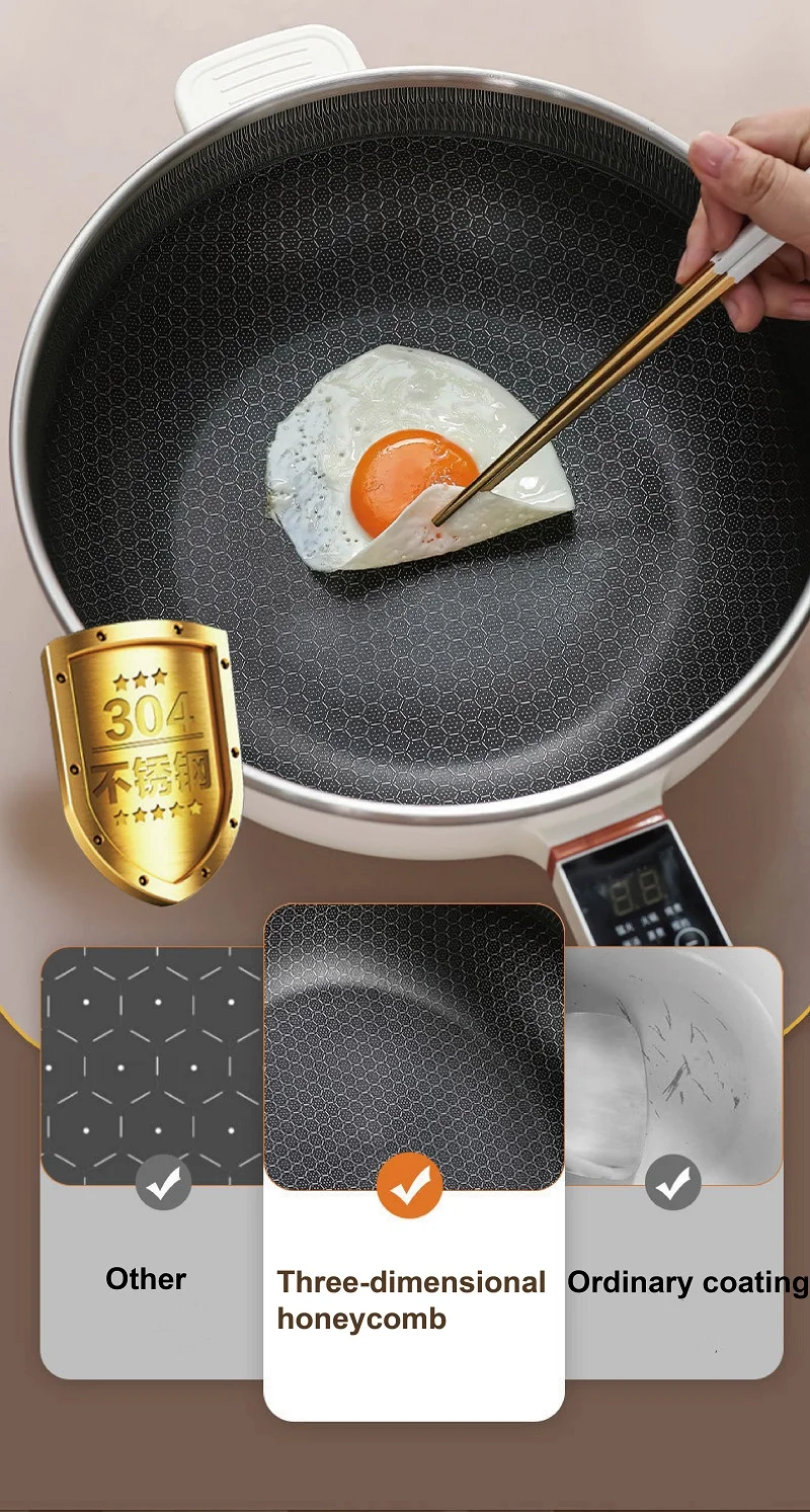 4.5L Smart Electric Cooker Home Non-stick Fry Pan Multifunction Pot Large Capacity Electric Hot Pot Kitchen Appliance 220V 4.5L Smart Electric Cooker Home Non-stick Fry Pan Multifunction Pot Large Capacity Electric Hot Pot Kitchen Appliance 220V