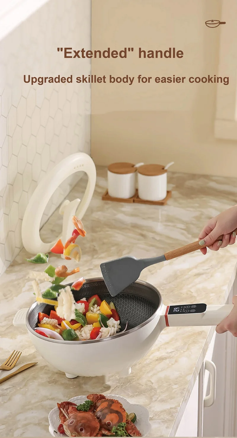 4.5L Smart Electric Cooker Home Non-stick Fry Pan Multifunction Pot Large Capacity Electric Hot Pot Kitchen Appliance 220V 4.5L Smart Electric Cooker Home Non-stick Fry Pan Multifunction Pot Large Capacity Electric Hot Pot Kitchen Appliance 220V
