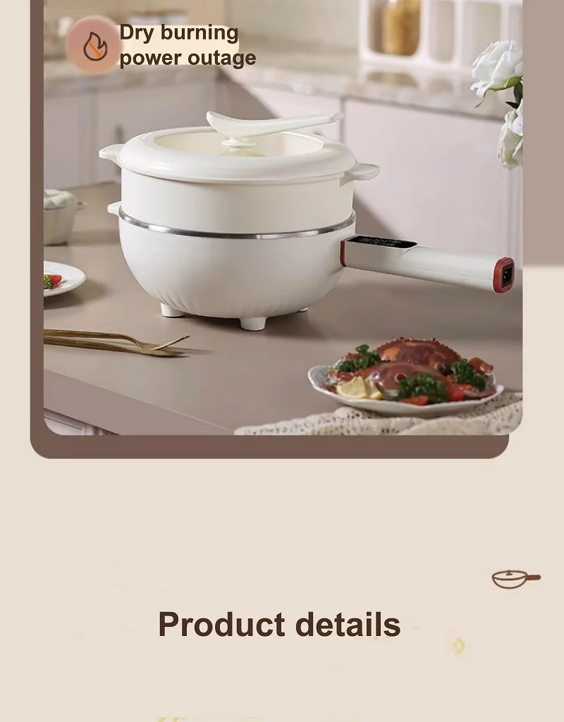 4.5L Smart Electric Cooker Home Non-stick Fry Pan Multifunction Pot Large Capacity Electric Hot Pot Kitchen Appliance 220V 4.5L Smart Electric Cooker Home Non-stick Fry Pan Multifunction Pot Large Capacity Electric Hot Pot Kitchen Appliance 220V