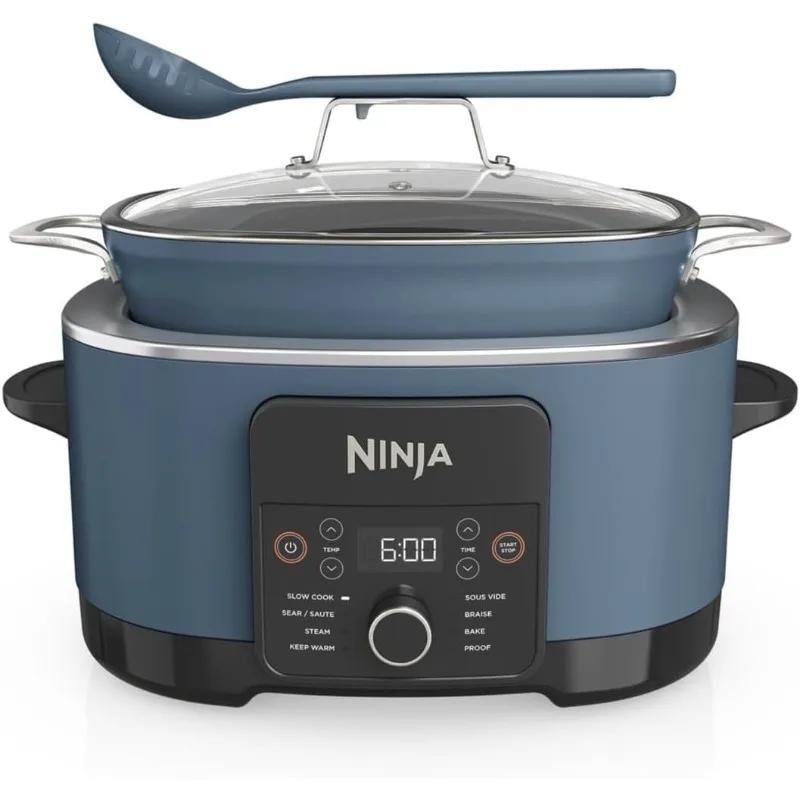 Ninja Foodi PossibleCooker PRO 8.5 Quart Multi-Cooker, with 8 in 1 Slow Cooker Dutch Oven, Steamer, Nonstick, Blue (MC1001)