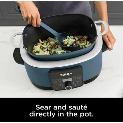 Ninja Foodi PossibleCooker PRO 8.5 Quart Multi-Cooker, with 8 in 1 Slow Cooker Dutch Oven, Steamer, Nonstick, Blue (MC1001) - Image 3