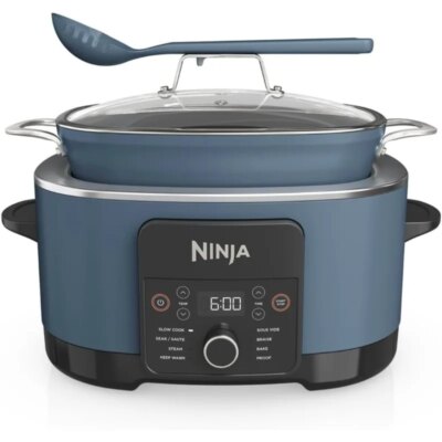 Ninja Foodi PossibleCooker PRO 8.5 Quart Multi-Cooker, with 8 in 1 Slow Cooker Dutch Oven, Steamer, Nonstick, Blue (MC1001)