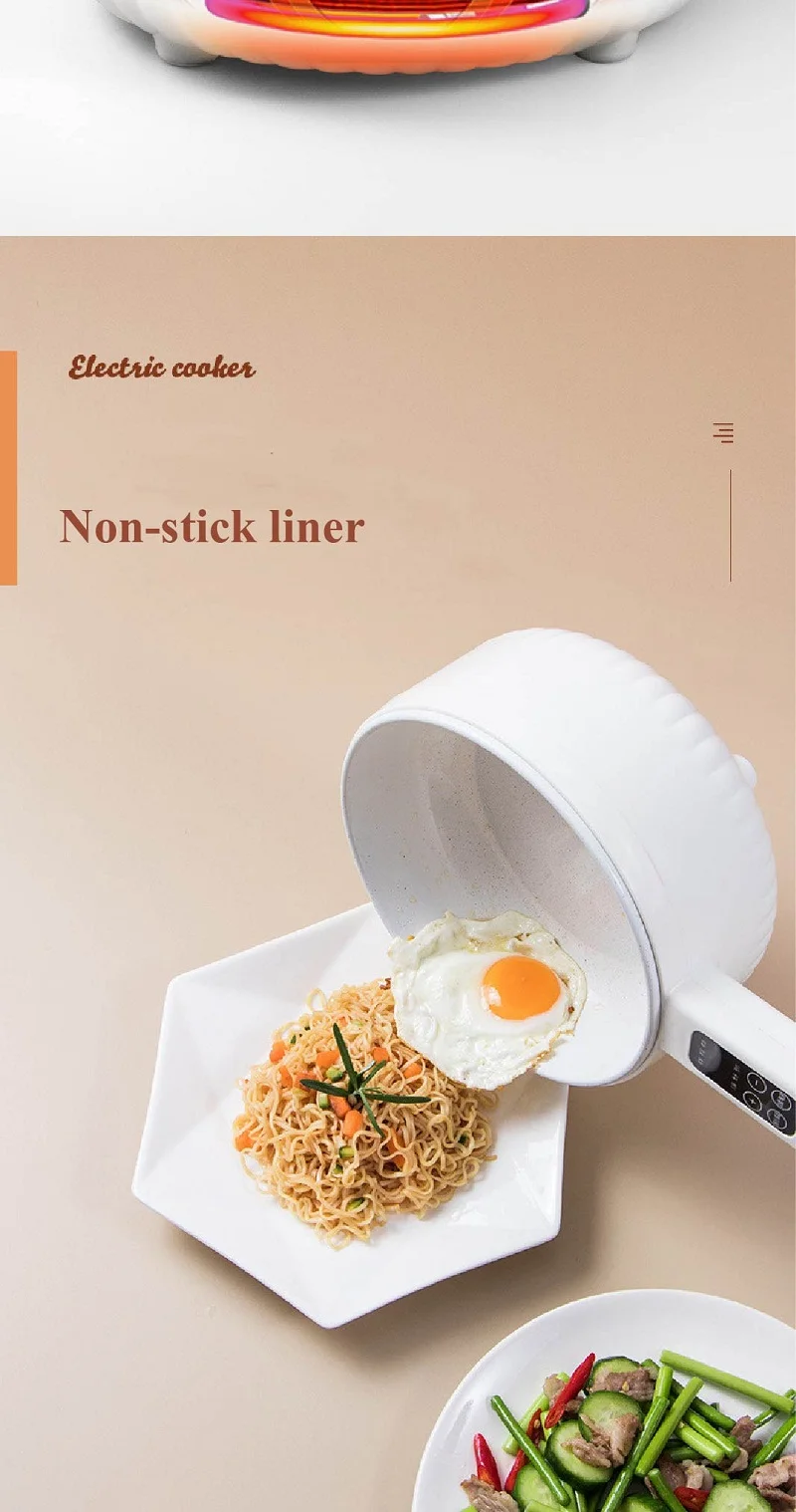 1.6L 2.2L Electric Cooker Student Pot Multifunction Household Pot Ceramic Glaze Non Stick Cooker Rice Cooker Kitchen Tool 220V 1.6L 2.2L Electric Cooker Student Pot Multifunction Household Pot Ceramic Glaze Non Stick Cooker Rice Cooker Kitchen Tool 220V