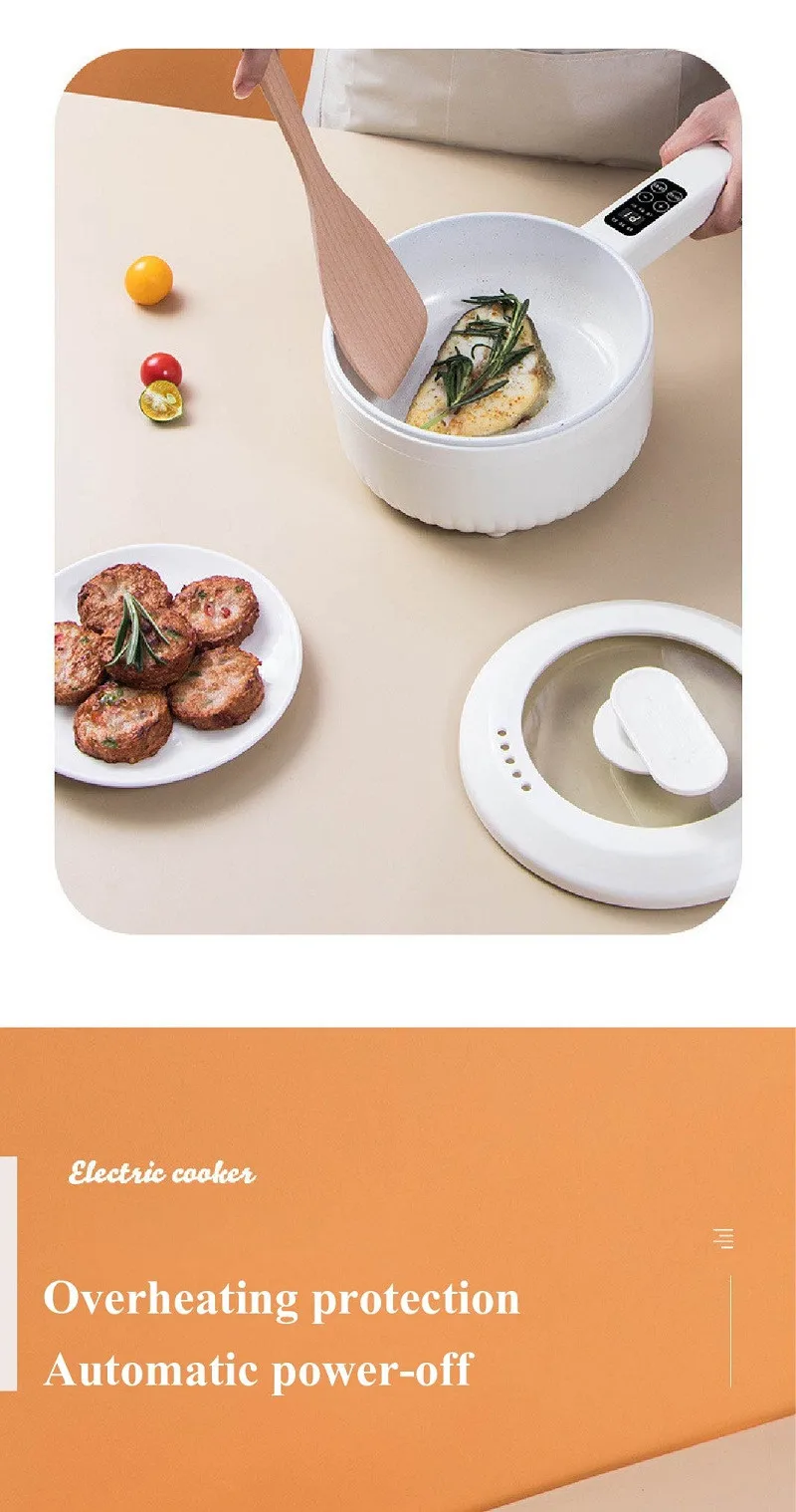 1.6L 2.2L Electric Cooker Student Pot Multifunction Household Pot Ceramic Glaze Non Stick Cooker Rice Cooker Kitchen Tool 220V 1.6L 2.2L Electric Cooker Student Pot Multifunction Household Pot Ceramic Glaze Non Stick Cooker Rice Cooker Kitchen Tool 220V