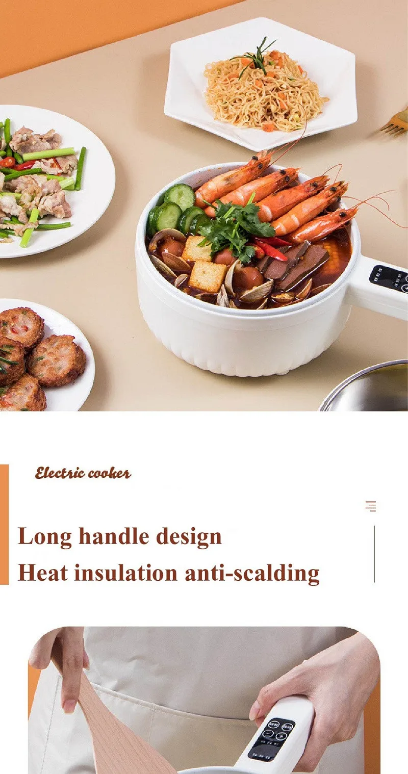 1.6L 2.2L Electric Cooker Student Pot Multifunction Household Pot Ceramic Glaze Non Stick Cooker Rice Cooker Kitchen Tool 220V 1.6L 2.2L Electric Cooker Student Pot Multifunction Household Pot Ceramic Glaze Non Stick Cooker Rice Cooker Kitchen Tool 220V