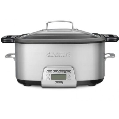 7 Quart Multi Cooker Slow Cook Roast Sauté Steam Non-Stick Digital Display Dishwasher Safe Timer Cooking Pot with Glass Lid - Image 2