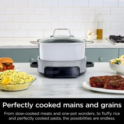 Foodi MC1100 6.5 Qt Multi Cooker Stainless Steel 6-in-1 Slow Sear Saute Rice Pasta Roast Capacity 30% Faster Family-Sized One - Image 6