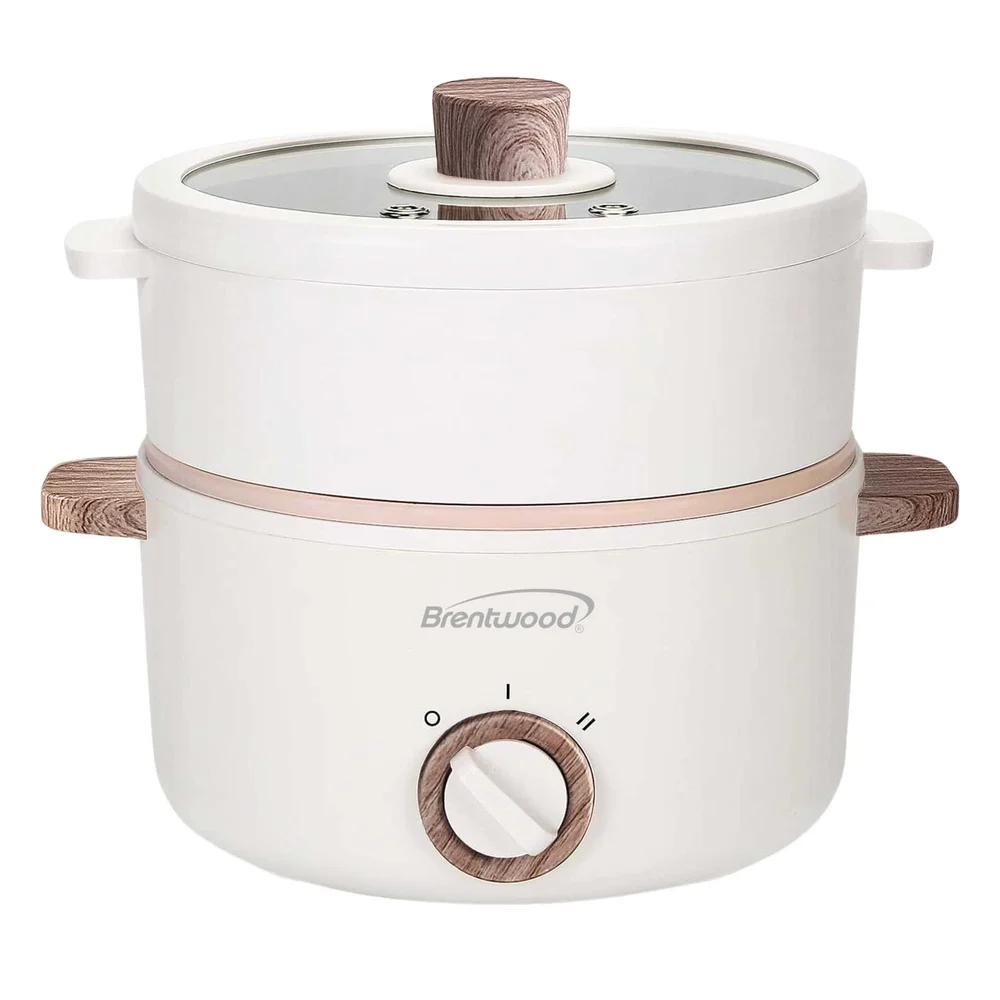 Electric Hot Pot Cooker 1.6Qt Multi-Function Food Steamer Non-Stick Deep Frying Pot Vented Lid Cool-Touch Handles Auto Shutoff Electric Hot Pot Cooker 1.6Qt Multi-Function Food Steamer Non-Stick Deep Frying Pot Vented Lid Cool-Touch Handles Auto Shutoff