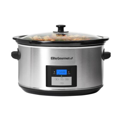 8.5Qt Stainless Steel Digital Slow Cooker Programmable Timer Multi-Function Easy to Clean Large Capacity Tempered Glass Lid Even - Image 2