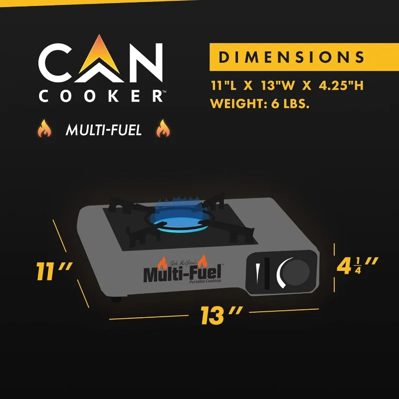 CanCooker 4 Gallon Convection Steam Cooker & Portable Multi-Fuel Single Burner w/ Convenient Case, Perfect for Feeding 20 People