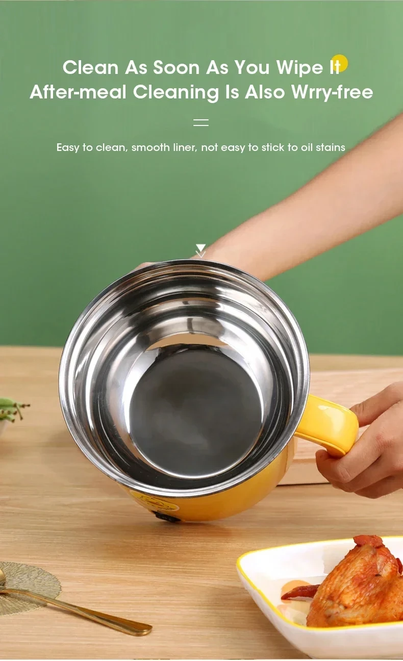 1.8l Multifunctional Cooker Hot Pot Multifunctional Student Dormitory Electric Electric Cooking Noodles Home Pot Stainless Steel
