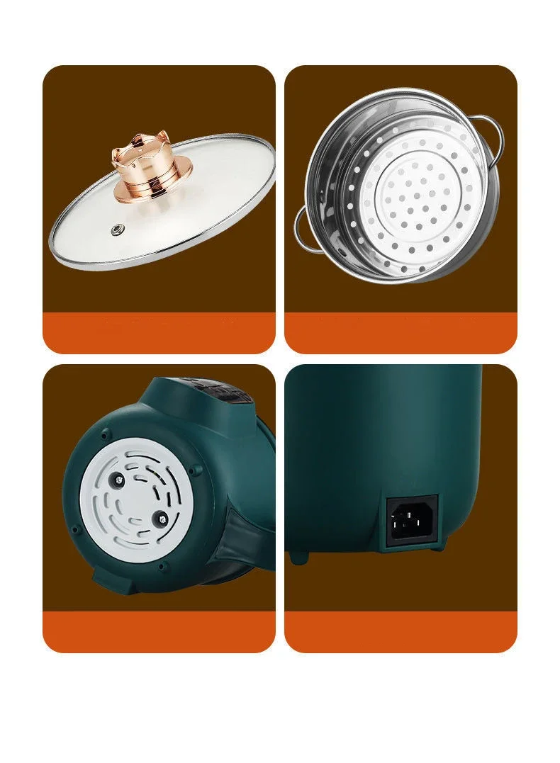 Household Electric Cooking Machine 1-2 People Hot Pot Stew Heating Eggs Soup Non-stick Pan Multifunction Electric Rice Cooker