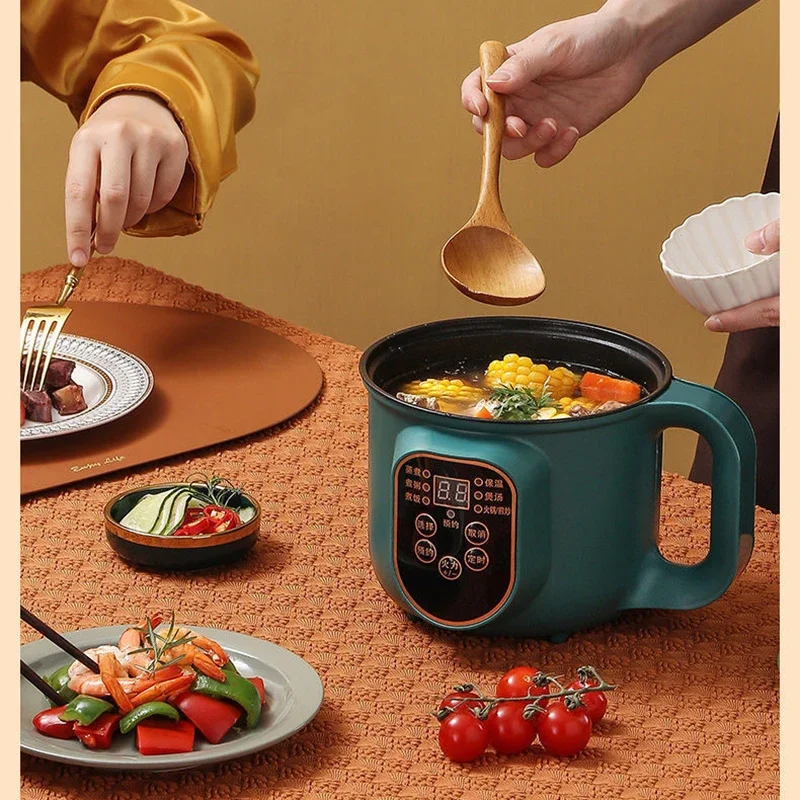 Household Electric Cooking Machine 1-2 People Hot Pot Stew Heating Eggs Soup Non-stick Pan Multifunction Electric Rice Cooker