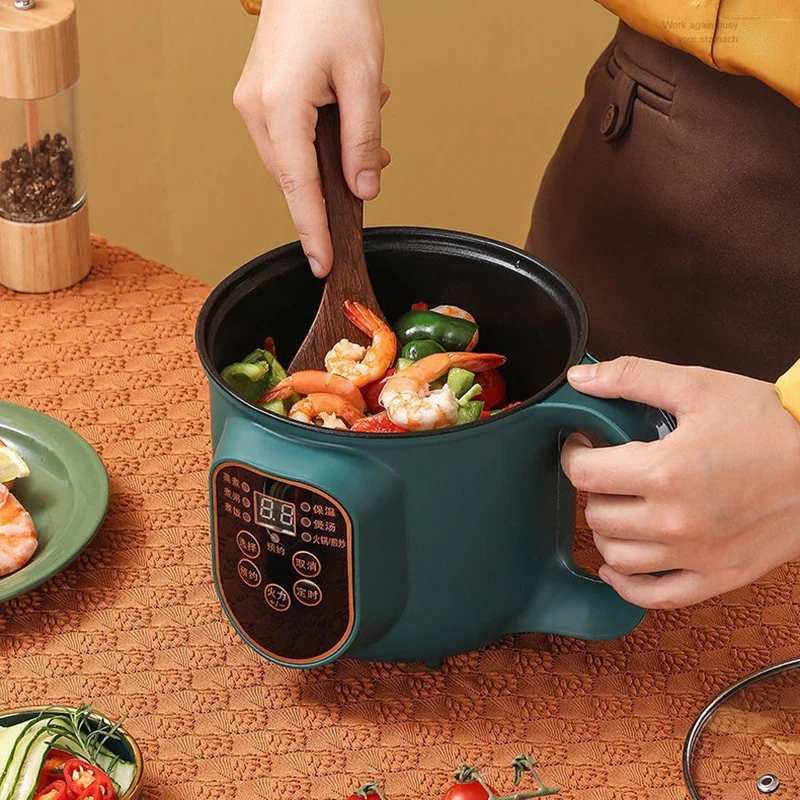 Household Electric Cooking Machine 1-2 People Hot Pot Stew Heating Eggs Soup Non-stick Pan Multifunction Electric Rice Cooker